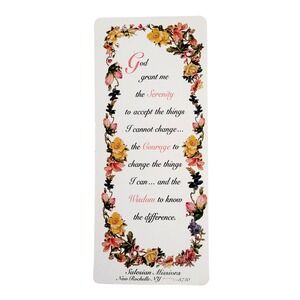 Vintage 90s Serenity Prayer Bookmark- St. Francis de Sales- Salesian Missions NY